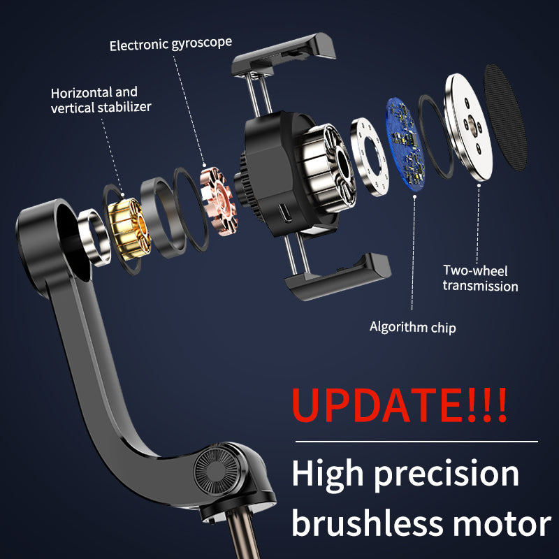 S1 Folding Telescopic Single Axis Gimbal Phone Stabilizer Bluetooth Remote Extendable Handheld Selfie Stick Tripod