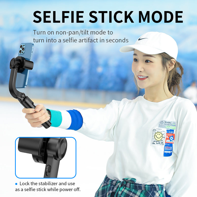 S1 Folding Telescopic Single Axis Gimbal Phone Stabilizer Bluetooth Remote Extendable Handheld Selfie Stick Tripod