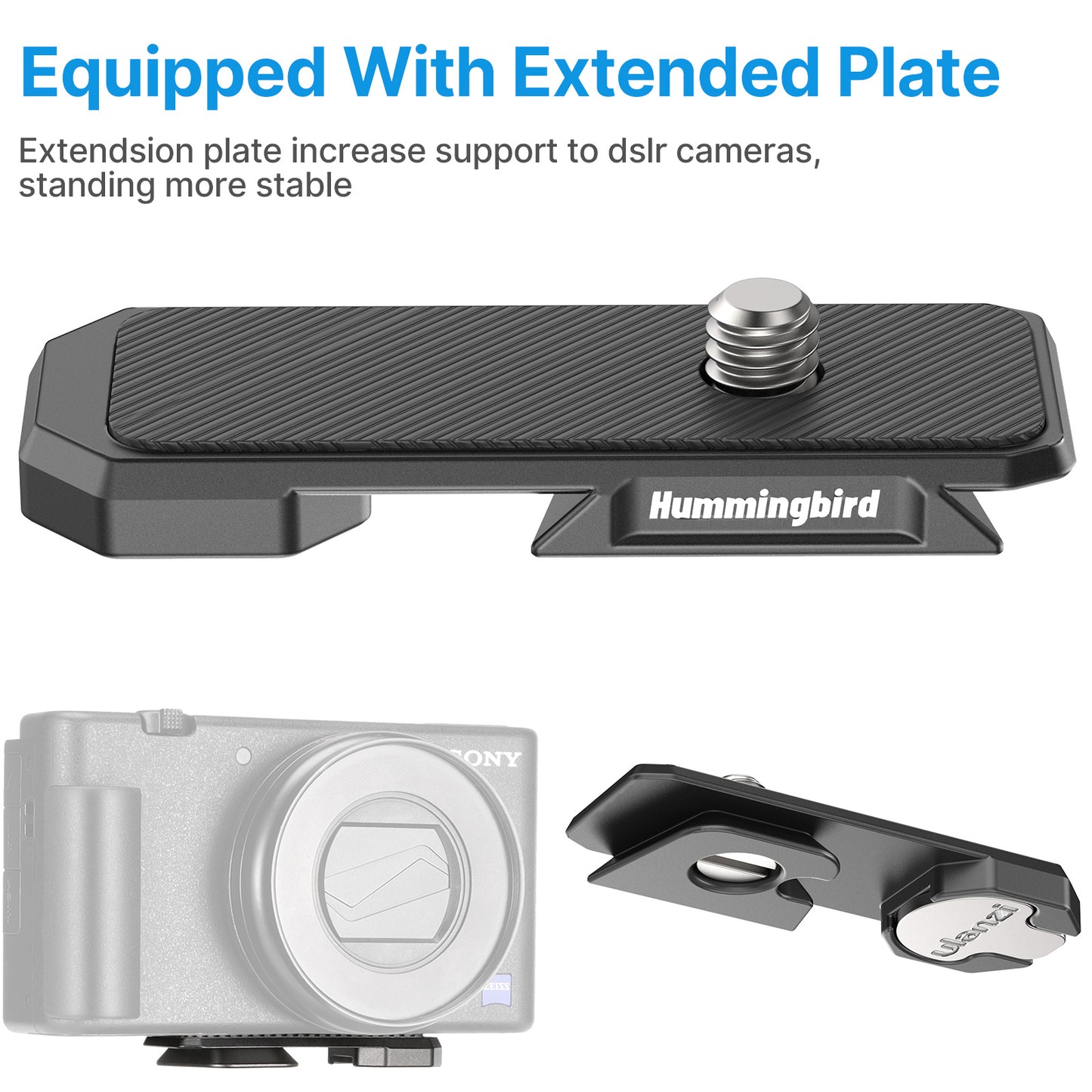 Uniqkart R077 Mini Ball Head Mount Adapter 2KG Payload with Quick Release Plate Cold Shoe Mount 1/4 Interface for Tripod Camera