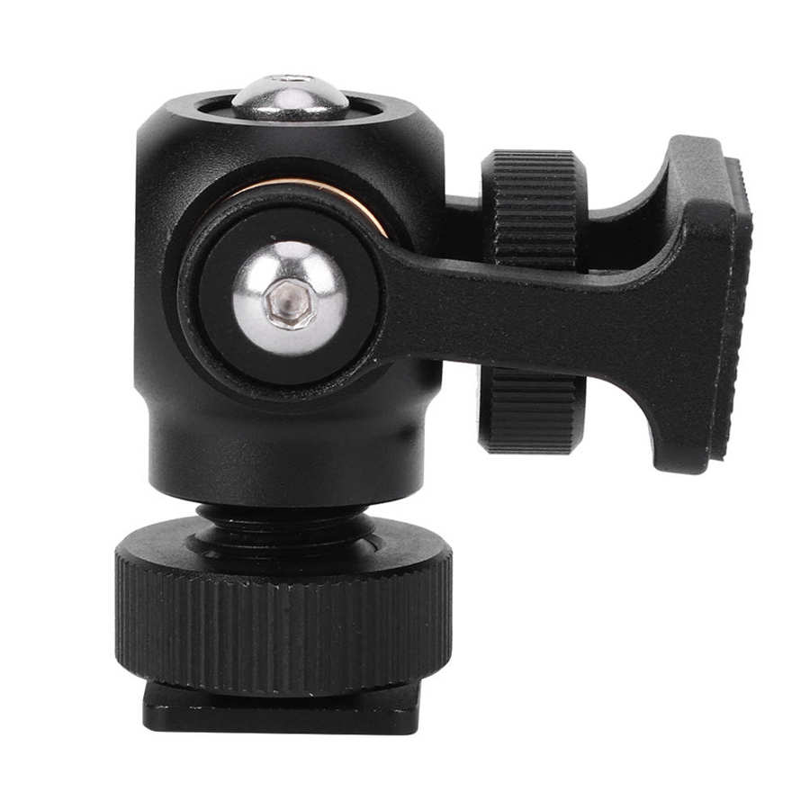 YELANGU A180 360 Degree Rotatable Mini Aluminum Ballhead Tripod Mount with 1/4 inch Screw for DSLR Camera - Black