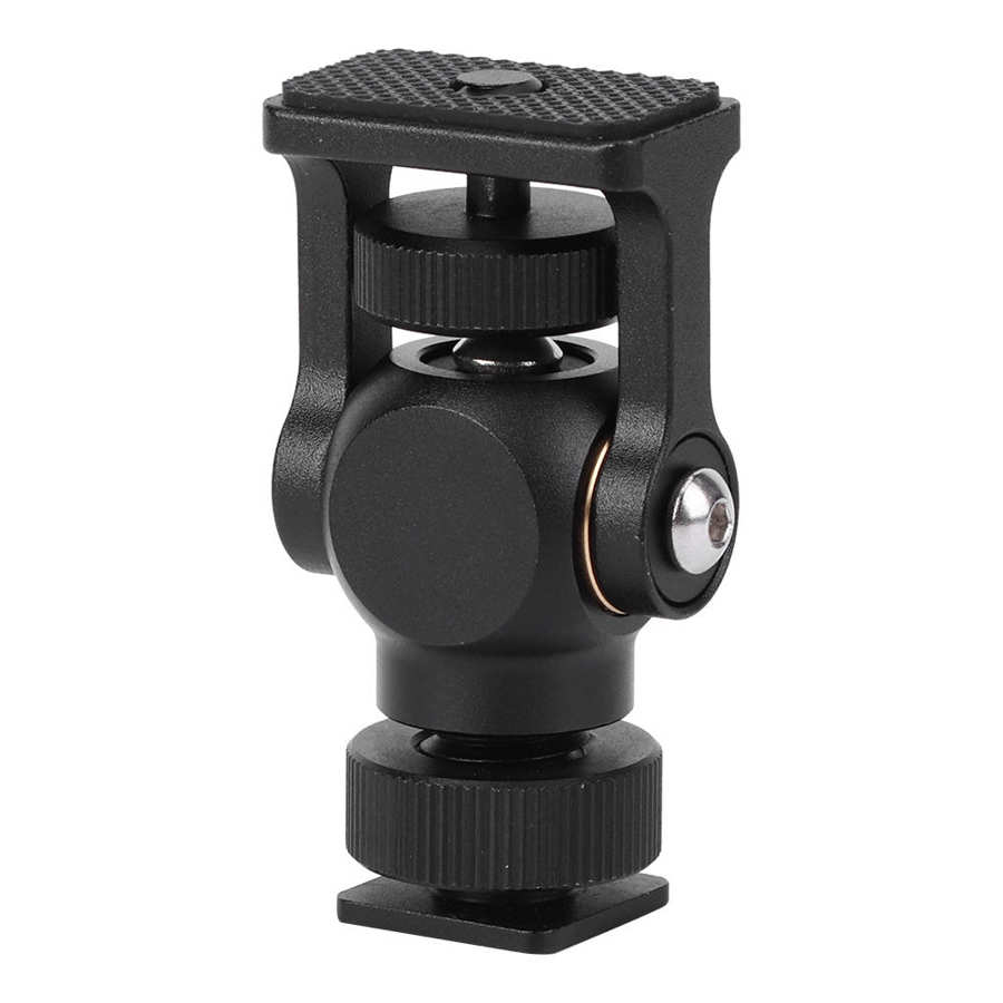 YELANGU A180 360 Degree Rotatable Mini Aluminum Ballhead Tripod Mount with 1/4 inch Screw for DSLR Camera - Black