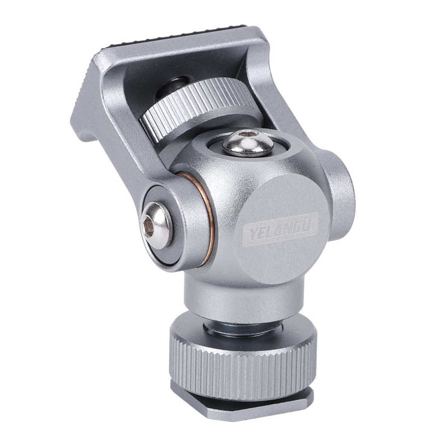 Yelangu A180 360 Degree Rotatable Mini Aluminum Ballhead Tripod Mount with 1/4 inch Screw for DSLR Camera - Silver