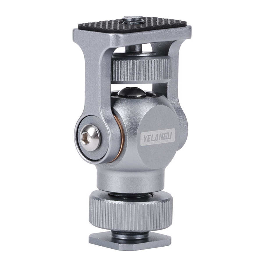 Yelangu A180 360 Degree Rotatable Mini Aluminum Ballhead Tripod Mount with 1/4 inch Screw for DSLR Camera - Silver