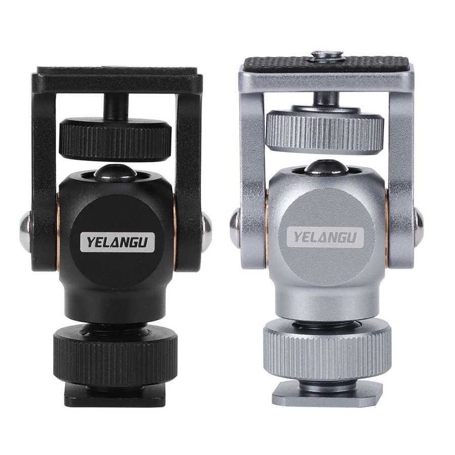 Yelangu A180 360 Degree Rotatable Mini Aluminum Ballhead Tripod Mount with 1/4 inch Screw for DSLR Camera - Silver