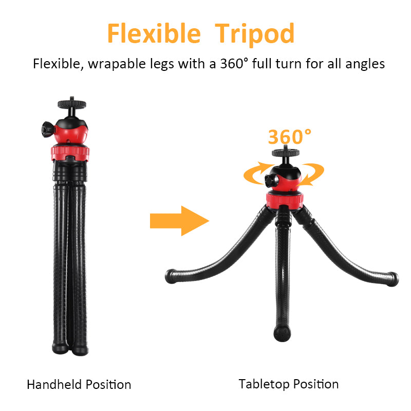 KIT-04LM Condenser Microphone with Tripod LED Fill Light Mobile Phone Holder for Interview Live Recording