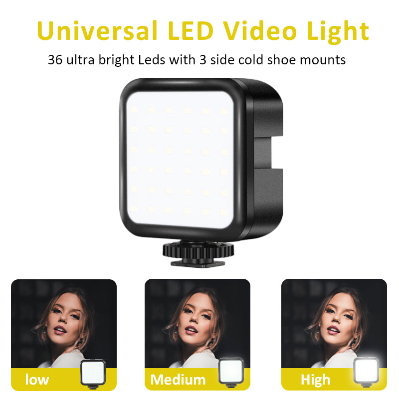 KIT-07LM Smartphone Video Vlogger Kits Microphone LED Fill Light Mini Tripod Phone Holder for Video Recording