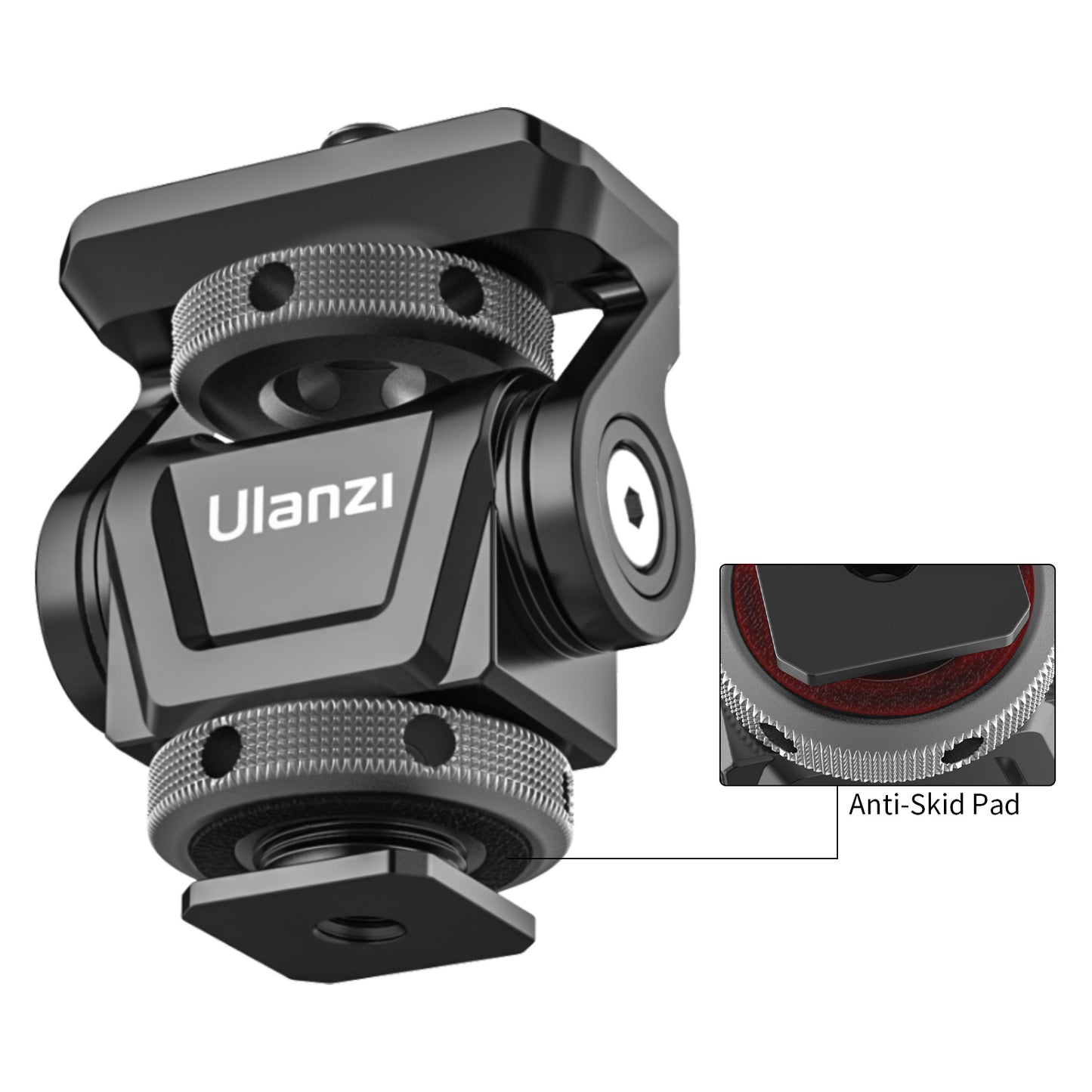 Uniqkart U-150 DSLR Camera Monitor Mount 360 Degree Rotation Adjustable Monitor Adapter with Cold Shoe 1/4 Screw