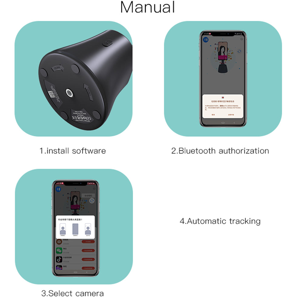 YESIDO SF10 360 Degrees Rotation Smart AI Follow Gimbal Face Tracking Phone Holder Stand for Live Broadcast Video Recording