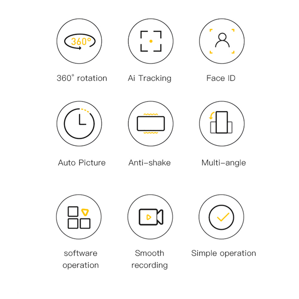 YESIDO SF10 360 Degrees Rotation Smart AI Follow Gimbal Face Tracking Phone Holder Stand for Live Broadcast Video Recording