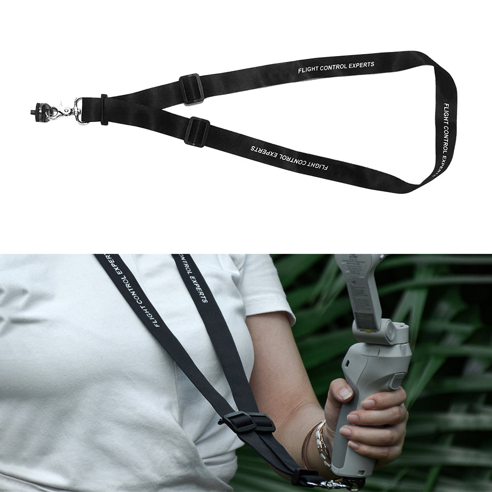 ZZCP5031/ZZCP5032 Handheld Gimbal Camera Safety Lanyard with Metal Buckle Holder for Zhiyun Smooth 4 / Feiyu Vemble / DJI OM 4 - Black