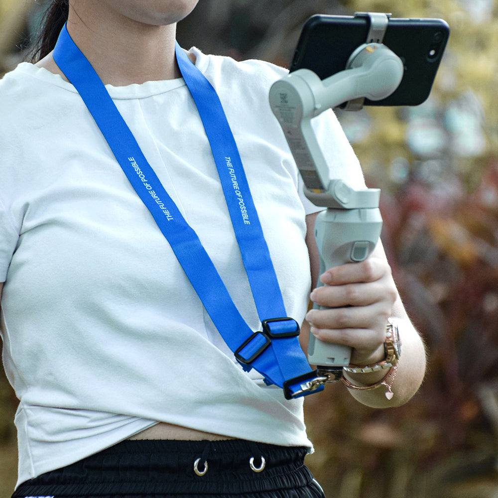 ZZCP5031/ZZCP5032 Handheld Gimbal Camera Safety Lanyard with Metal Buckle Holder for Zhiyun Smooth 4 / Feiyu Vemble / DJI OM 4 - Blue