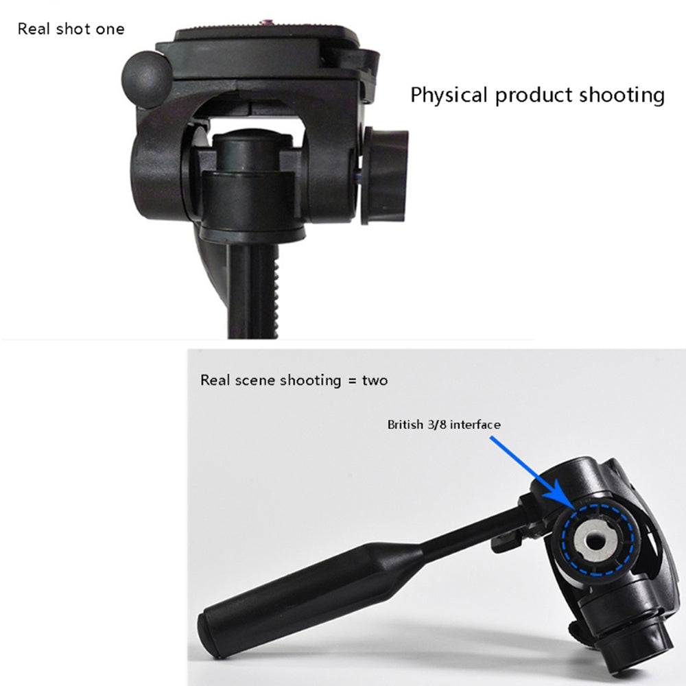 Q111 Adjustable Gimbal Panoramic Tripod Connector Quick Release Plate Camera Mobile Phone Mount with Plastic Handle