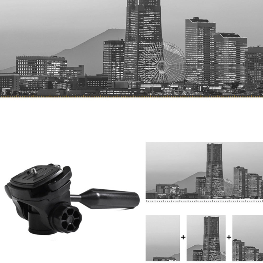 Q111 Adjustable Gimbal Panoramic Tripod Connector Quick Release Plate Camera Mobile Phone Mount with Plastic Handle