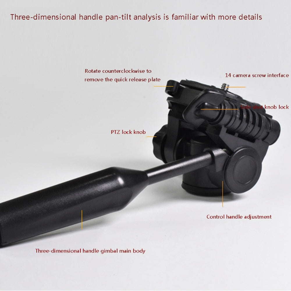 Q111 Adjustable Gimbal Panoramic Tripod Connector Quick Release Plate Camera Mobile Phone Mount with Plastic Handle