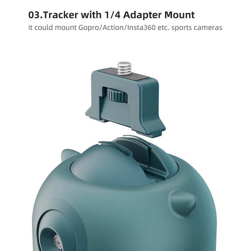 TELESIN TE-GPYT-002 Little Demon Smart Tracker Auto Face Tracking Stabilizer Smart Shooting Gimbal 360 Rotating Vlog Live Video Phone Holder with 1/4 Adapter Mount for GoPro iPhone Samsung - Green