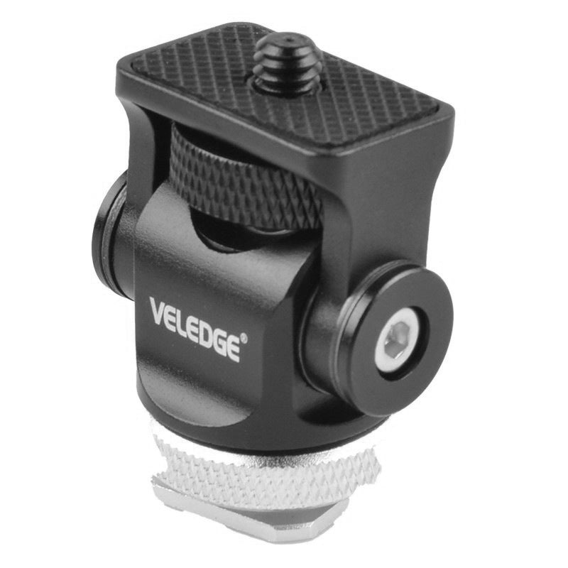 VELEDGE V1 Camera Mount Adapter for Mini Monitor Mic Fill Light Adjustable Metal Gimbal 360 Degree Rotating