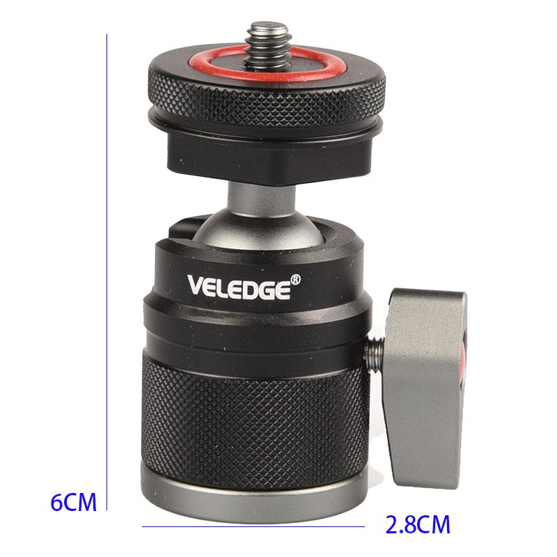 VELEDGE VD-M4 Micro SLR Mount Adapter Mini Metal Ball Gimbal with Cold Shoe, Camera Accessories
