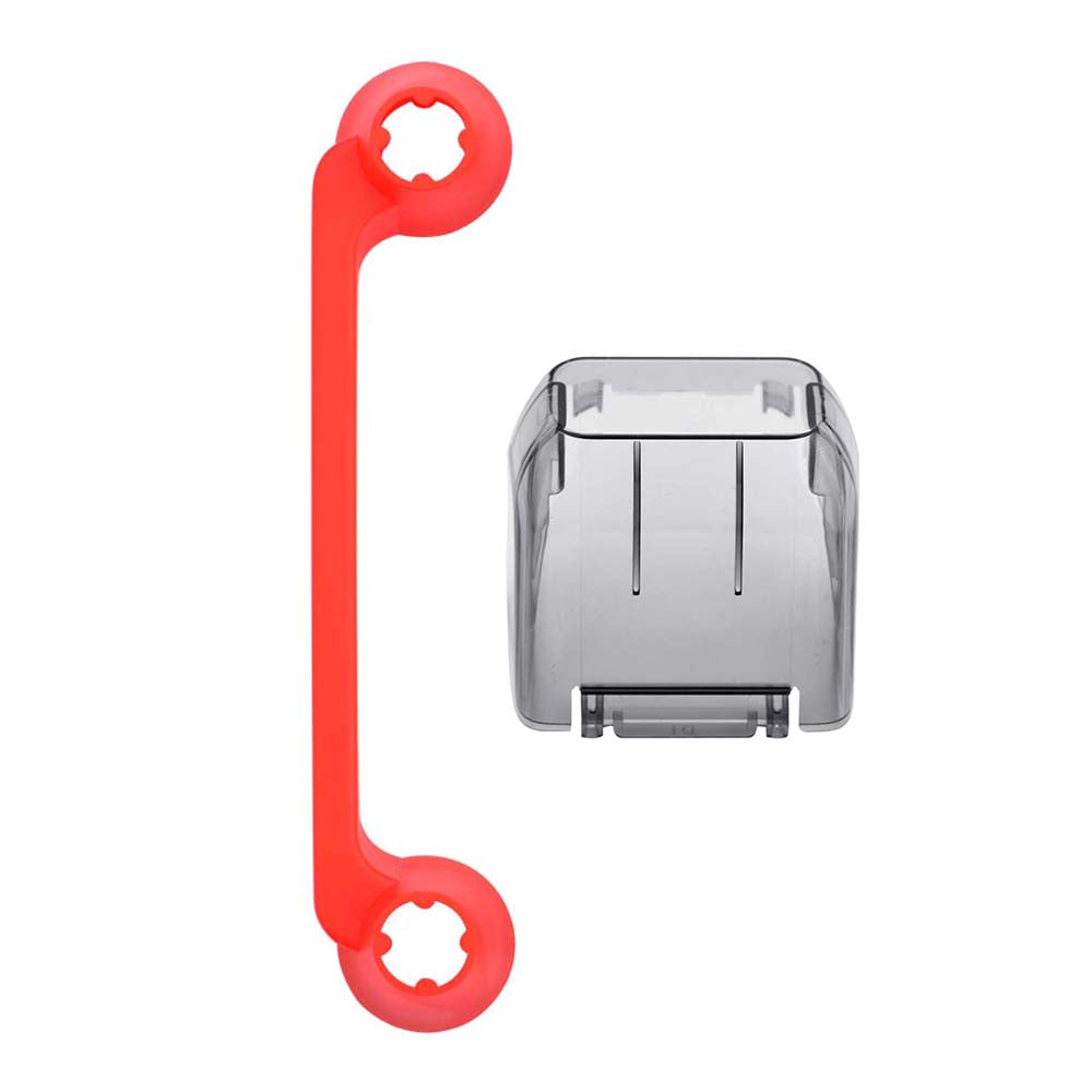 Lens Protective Cap + Remote Control Rocker Protector for DJI Mavic Mini Drone - Red