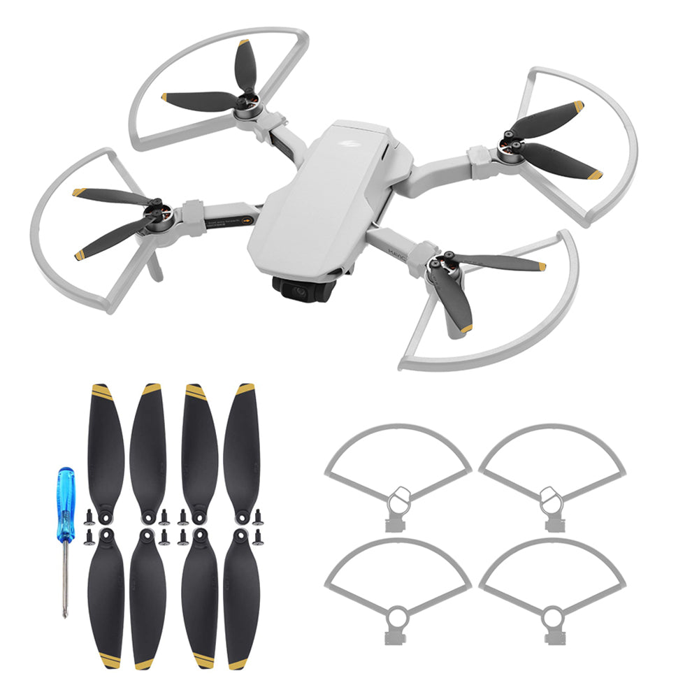 Propeller Protector Guard + 2 Pairs Propellers for DJI Mavic Mini Drone - Yellow