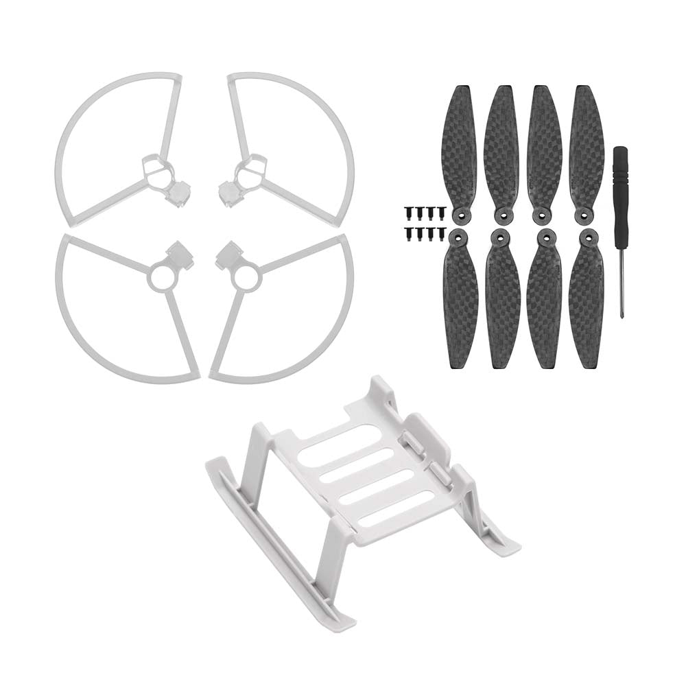 Quick Release Propeller Protector + 2 Pairs Carbon Fiber Propeller + Landing Gear Extensions Leg for DJI Mavic Mini Drone