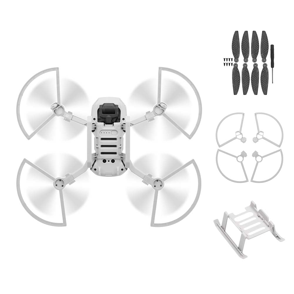 Quick Release Propeller Protector + 2 Pairs Carbon Fiber Propeller + Landing Gear Extensions Leg for DJI Mavic Mini Drone