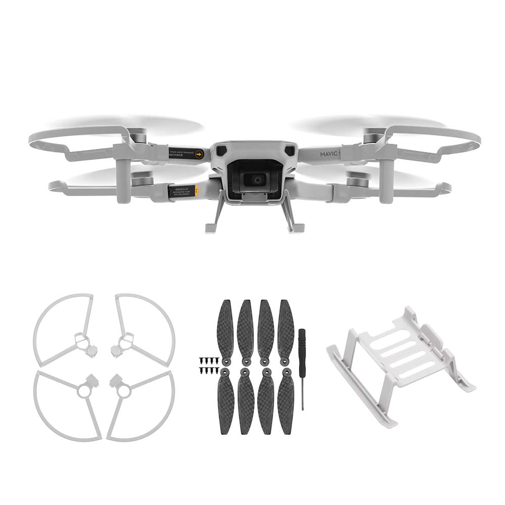 Quick Release Propeller Protector + 2 Pairs Carbon Fiber Propeller + Landing Gear Extensions Leg for DJI Mavic Mini Drone