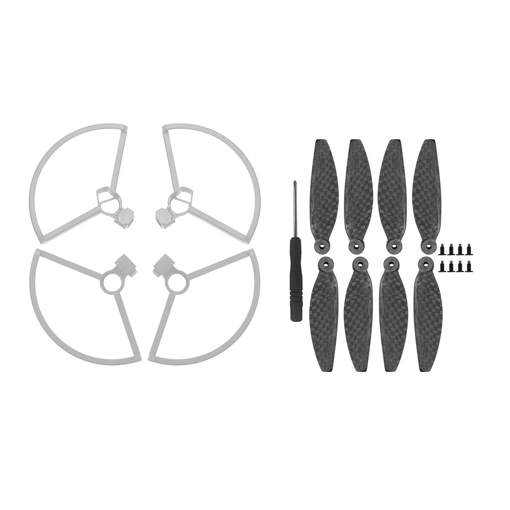 Quick Release Propeller Protector + 2 Pairs Carbon Fiber Propeller Blade Props for DJI Mavic Mini Drone