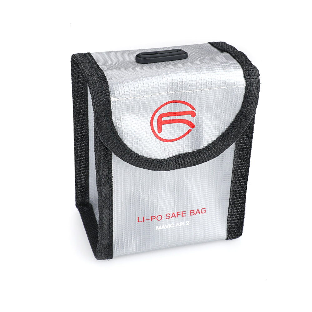 RCSTQ Li-Po Safe Battery Bag Fire-proof with Power Indicator for DJI Mavic Air 2 - Silver