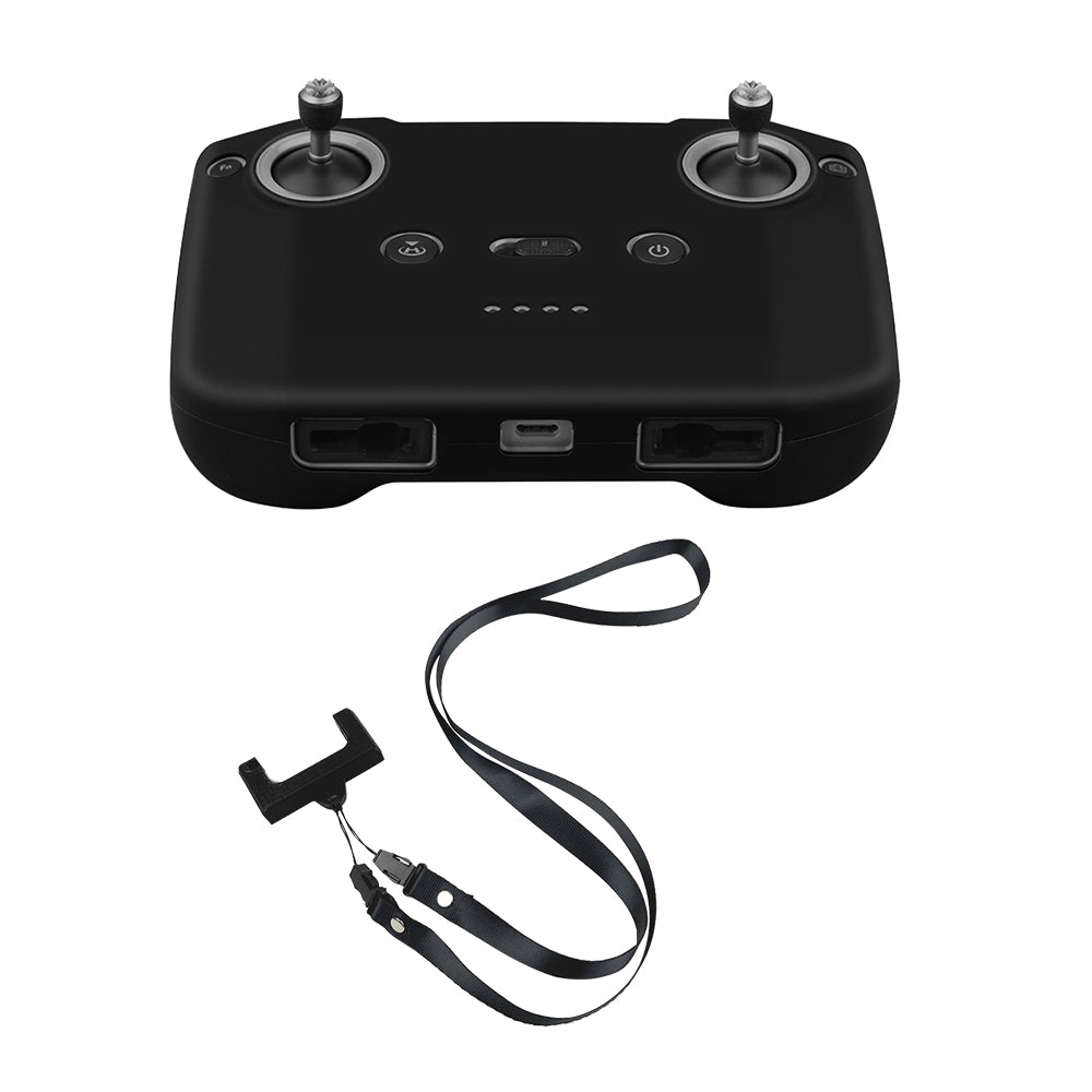 Remote Control Silicone Case + Neck Strap for DJI Mavic Air 2 Drone Remote Control - Black