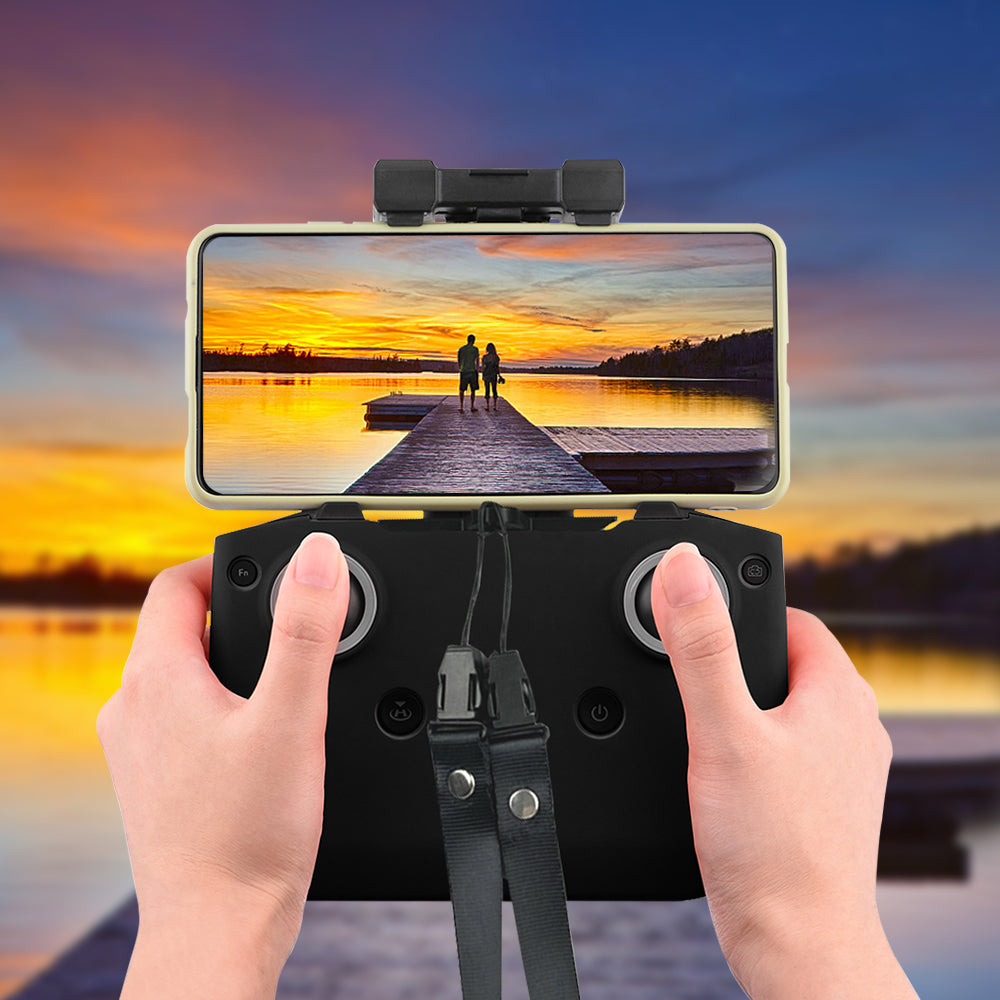 Remote Control Silicone Case + Neck Strap for DJI Mavic Air 2 Drone Remote Control - Black