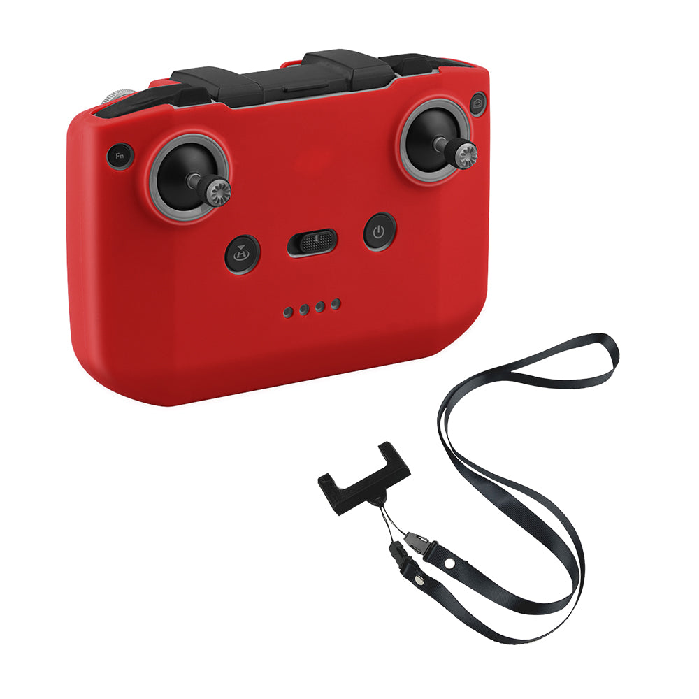 Remote Control Silicone Case + Neck Strap for DJI Mavic Air 2 Drone Remote Control - Red