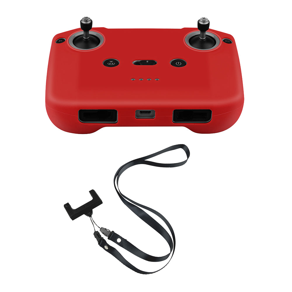 Remote Control Silicone Case + Neck Strap for DJI Mavic Air 2 Drone Remote Control - Red