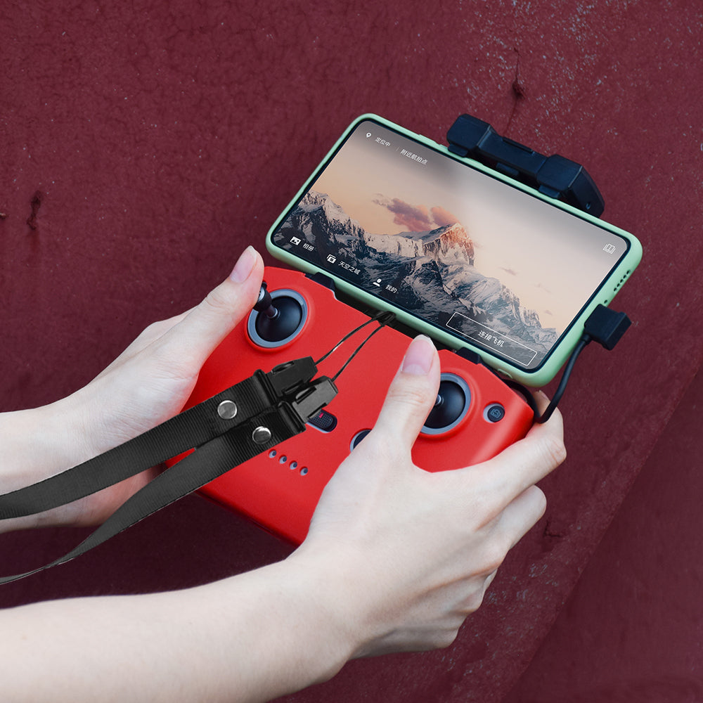 Remote Control Silicone Case + Neck Strap for DJI Mavic Air 2 Drone Remote Control - Red