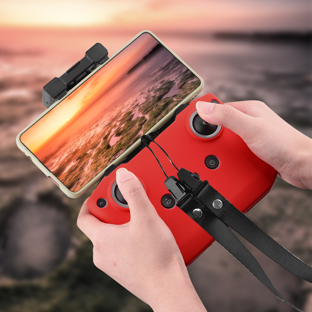 Remote Control Silicone Case + Neck Strap for DJI Mavic Air 2 Drone Remote Control - Red