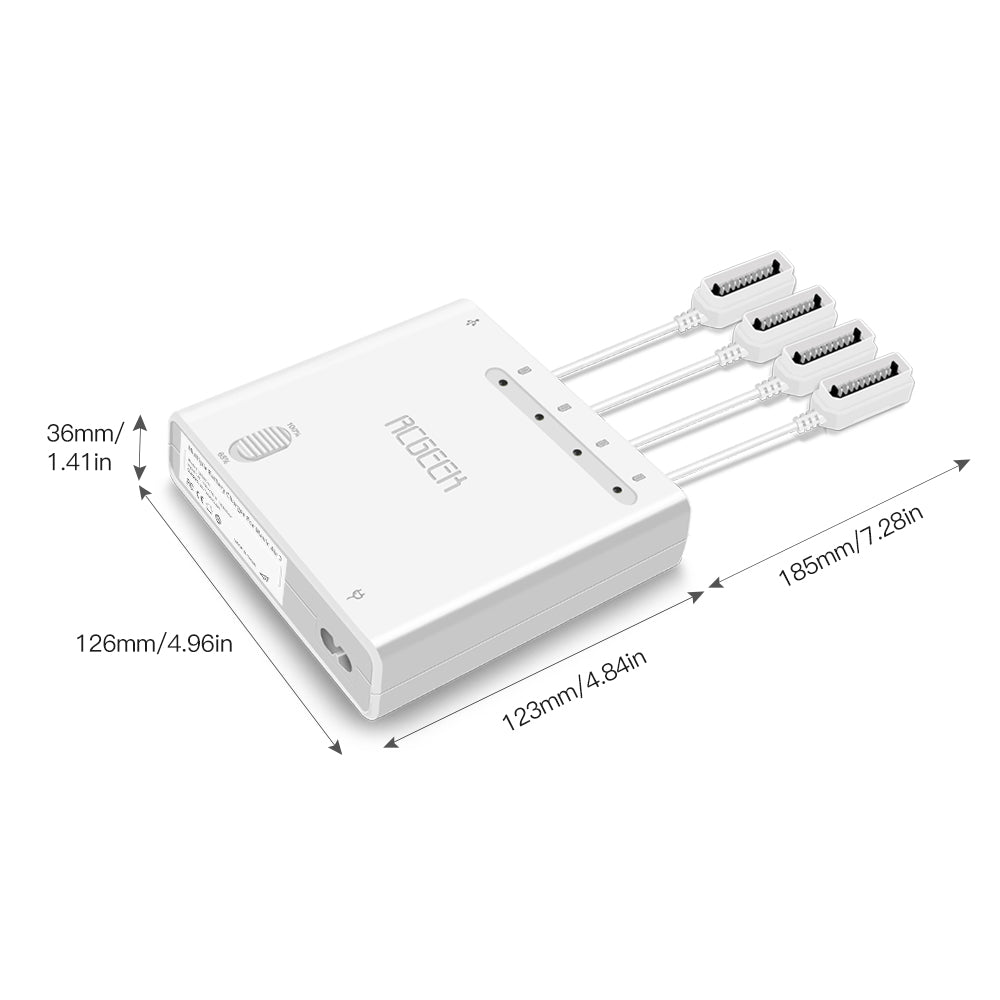 RCSTQ Drone Multi Battery Charger Intelligent Fast Charging Hub for DJI Mavic Air 2 - EU Plug