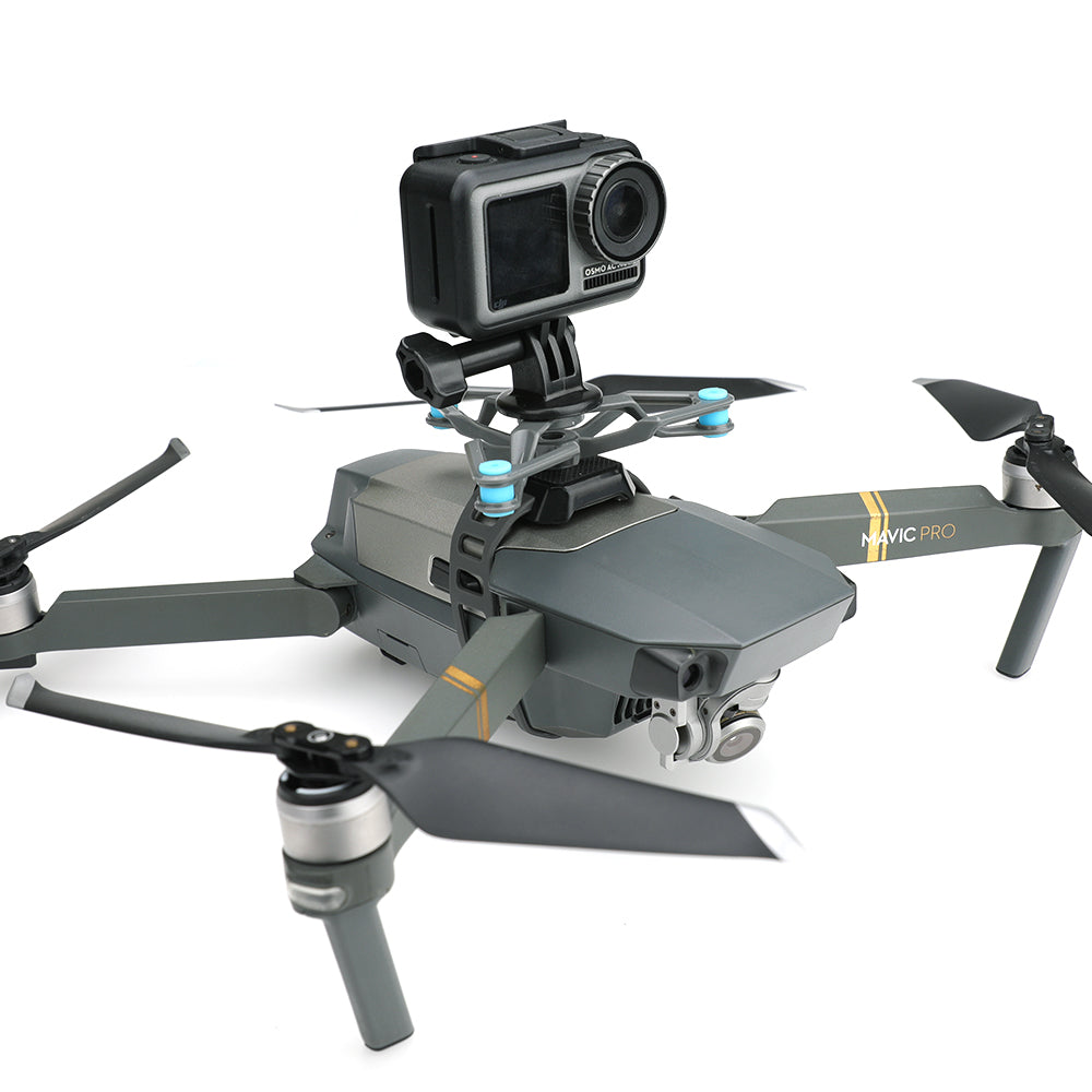 RCSTQ Action Camera Universal Shock Absorber Bracket Fixed Holder for DJI Mavic Air 2/Autel EVO 2, etc.