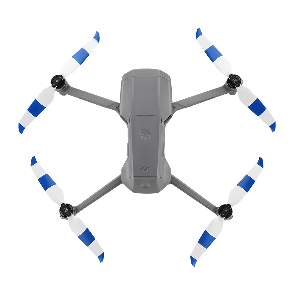 4 Pairs Propellers Quick Release Blade Props Low Noise Colored Propellers for DJI Mavic Air 2 - Blue/White
