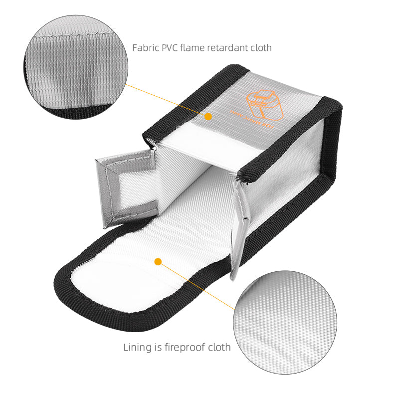 Safety Protection Lithium Battery Explosion-Proof Storage Bag for DJI Mavic Mini Drone, Size: 8.5 x 6.5 x 5cm