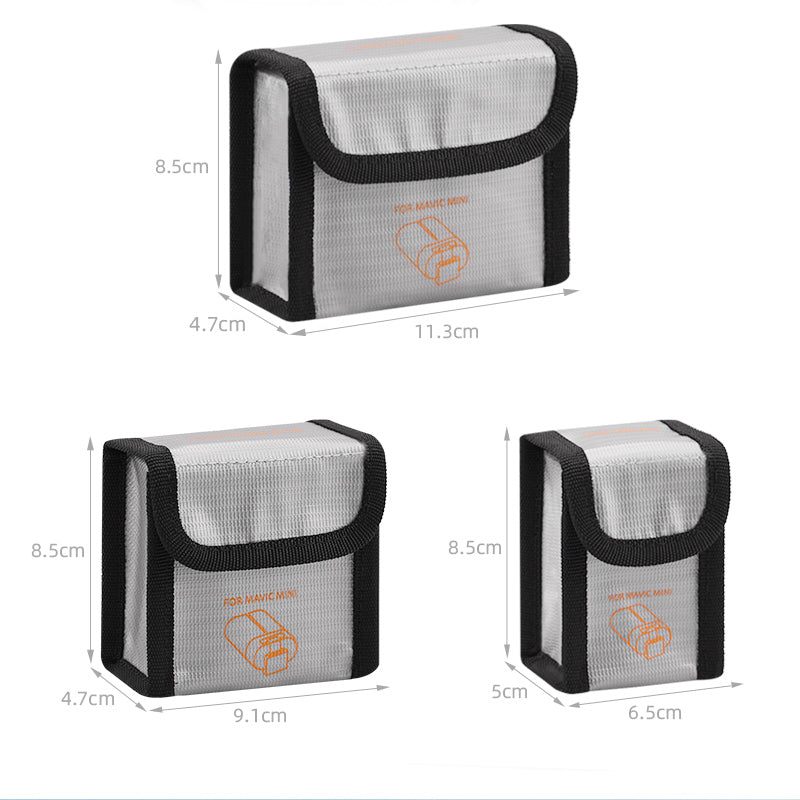 Safety Protection Lithium Battery Explosion-Proof Storage Bag for DJI Mavic Mini Drone, Size: 8.5 x 6.5 x 5cm