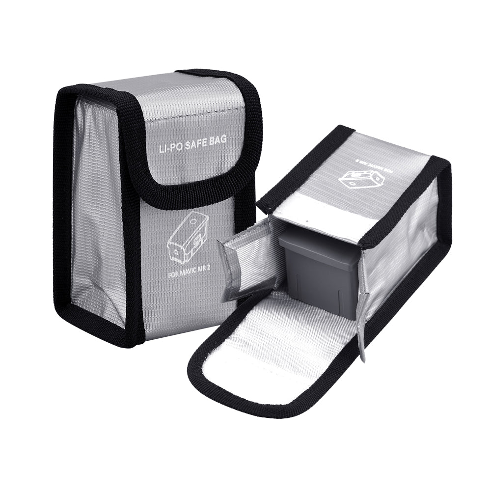 Silver Li-Po Battery Explosion-proof Safety Protection Bag for DJI Mavic Air 2 Drone, Size: 11 x 5.5 x 7cm