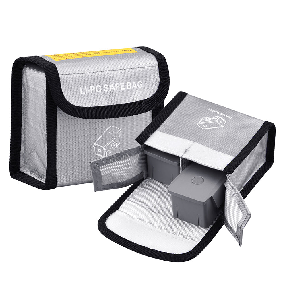 Silver Li-Po Battery Explosion-proof Safe Bag for DJI Mavic Air 2 Drone, Size: 11 x 5.5 x 10.5cm