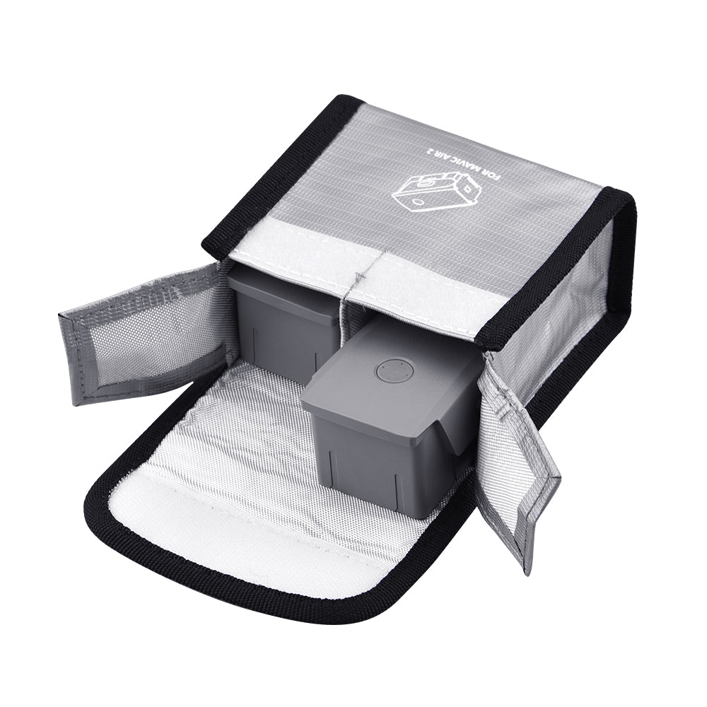 Silver Li-Po Battery Explosion-proof Safe Bag for DJI Mavic Air 2 Drone, Size: 11 x 5.5 x 10.5cm