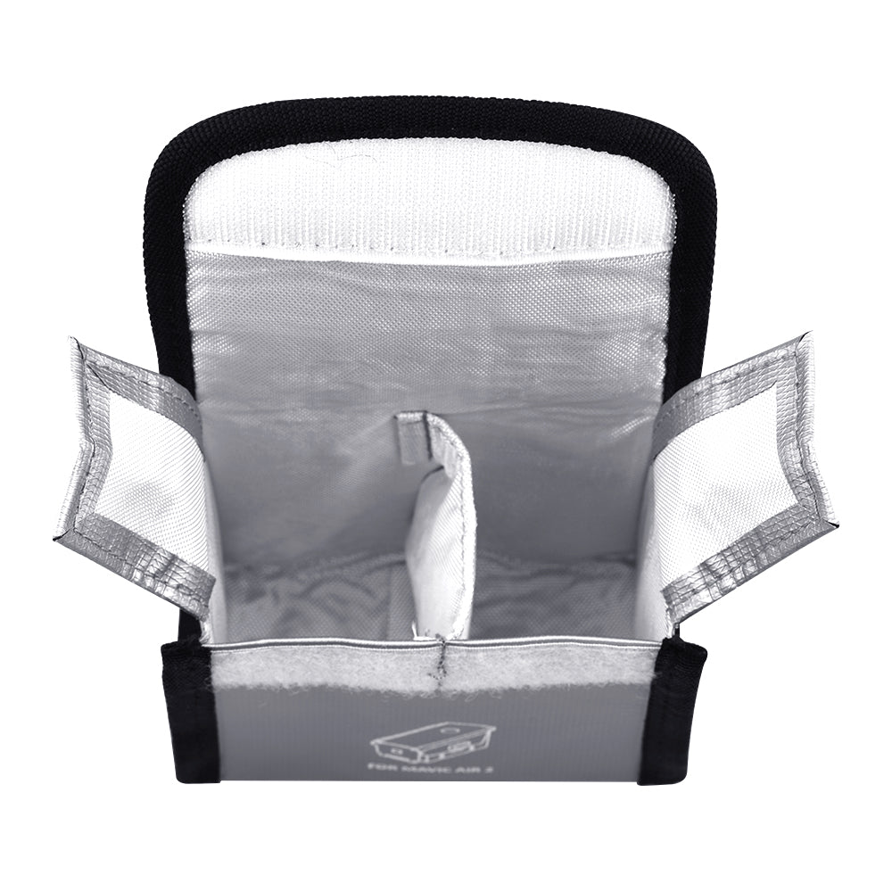 Silver Li-Po Battery Explosion-proof Safe Bag for DJI Mavic Air 2 Drone, Size: 11 x 5.5 x 10.5cm