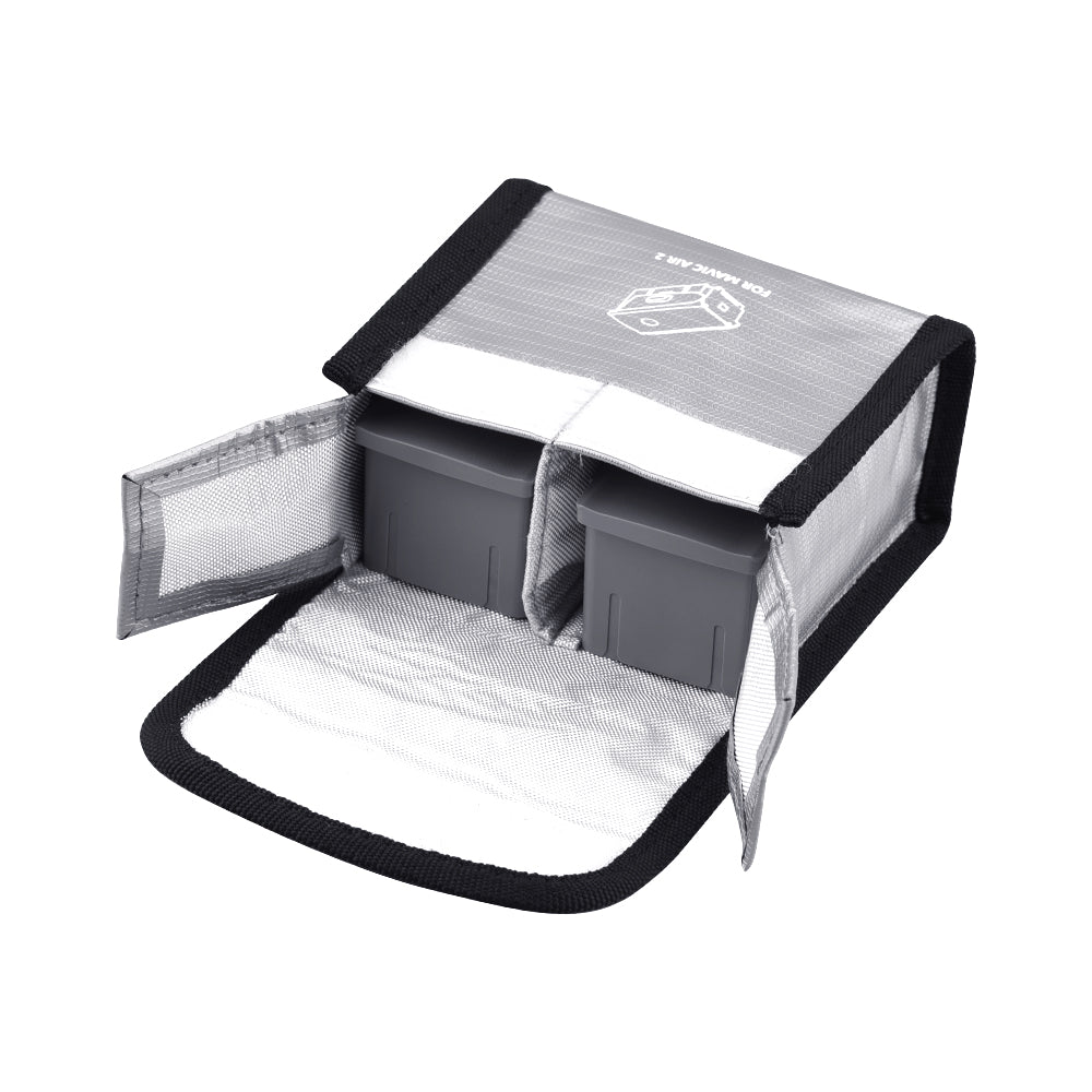Silver Li-Po Battery Explosion-proof Safe Bag for DJI Mavic Air 2 Drone, Size: 11 x 5.5 x 10.5cm