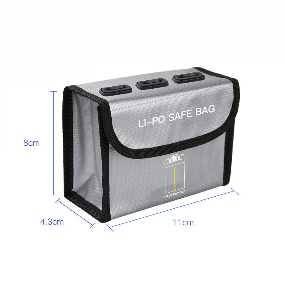 RCSTQ Lithium Battery Explosion-Proof Safety Storage Bag for DJI Mavic Mini 2 Drone, Size: 8 x 11 x 4.3cm