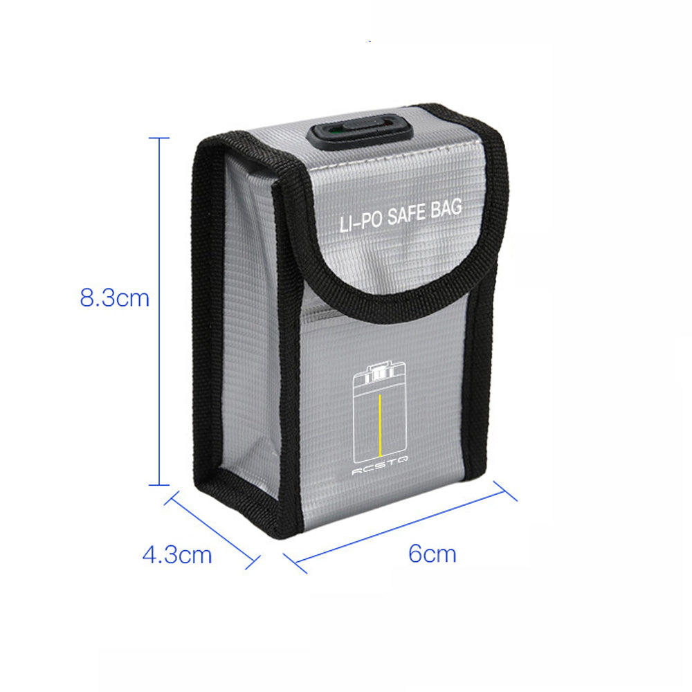 RCSTQ Safety Protection Lithium Battery Explosion-Proof Storage Bag for DJI Mavic Mini 2 Drone, Size: 8.3 x 4.3 x 6cm
