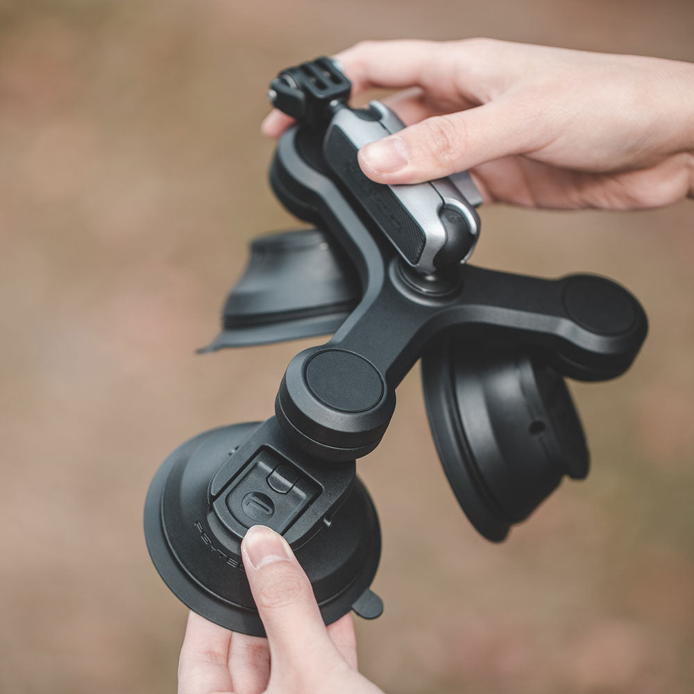 Triple Suction Cup Mount with 1/4 Threaded Head 360 Degree Tripod Ball Head