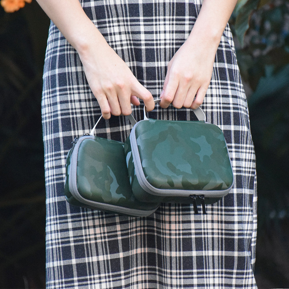 2Pcs/Set Camouflage Pattern Carrying Case Drone Body Bag + Remote Controller Storage Bag (EWB8240_3) for Mavic MINI 2 - Green