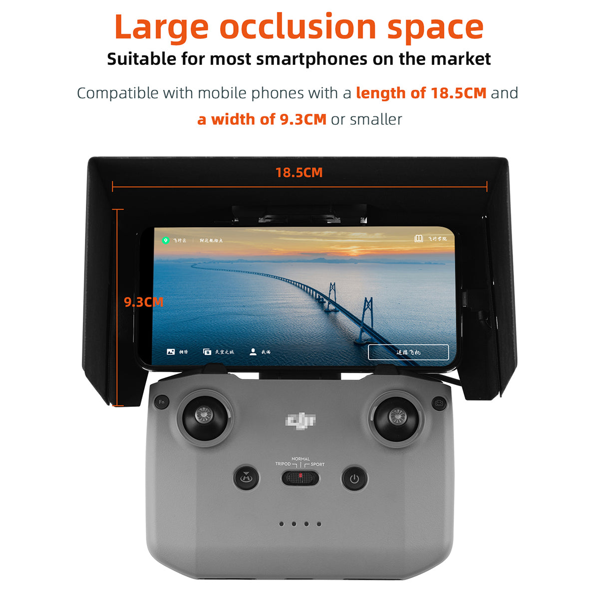 EWB8495 Remote Control Mount Mobile Phone Sun Hood Sunshade for DJI Mavic Air 2/Mini 2 Drone