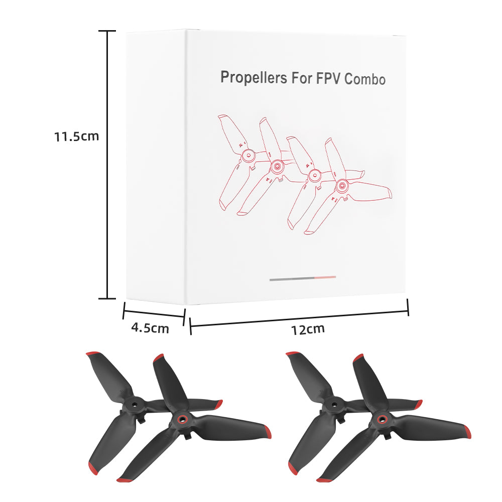 2 Pairs EWB8424_2 Replacement Propeller for DJI FPV Combo Drone Accessories - Red Edge